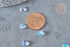 Perle Coeur verre bleu blanc transparent 6mm, des perles en verre pour création bijoux, lot de 10, G8040-Gingerlily Perles