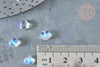 Perle Coeur verre bleu blanc transparent 6mm, des perles en verre pour création bijoux, lot de 10, G8040-Gingerlily Perles