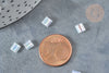 Perles rocaille carré verre rectangle transparent irisé, création bracelet, perle tila,4.5mm,2 trous, Les 50 (4.8GR) G7487-Gingerlily Perles