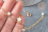 Chaine de cheville laiton doré étoile nacre perle eau douce 24,8cm, chaine de cheville dorée, l'unité G7880-Gingerlily Perles