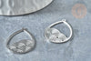 Pendentif acier argenté goutte de pluie 30mm, bijoux acier inoxydable sans nickel, l'unité G7612-Gingerlily Perles