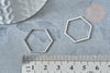 Charms hexagone acier 201 inoxydable argenté 20mm,création bijoux acier inoxydable, l'unité G7863-Gingerlily Perles
