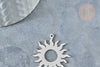 Pendentif soleil argenté acier inoxydable 32.5mm,création bijoux acier inoxydable platine, l'unité G7611-Gingerlily Perles