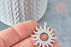 Pendentif soleil argenté acier inoxydable 32.5mm,création bijoux acier inoxydable platine, l'unité G7611-Gingerlily Perles