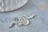 Pendentif serpent lune platine acier inoxydable 32mm, breloque acier inoxydable argenté, l'unité G7616-Gingerlily Perles