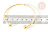 Bracelet jonc ouvert finition boule 2mm acier 304 inoxydable doré 50~65mm, doré inoxydable, bracelet sans nickel, l'unité G7734-Gingerlily Perles