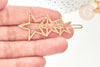 Support barrette étoiles clip métal doré sans plateau 48mm, pince à cheveux, accessoire coiffure mariage, l'unité G7738-Gingerlily Perles