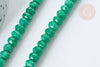 Perle Rondelle jade teinté facettée vert foncé 6x4mm, création bijoux pierre, le fil de 39cm G7887-Gingerlily Perles