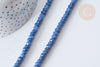 Perle Rondelle jaspe sésame teintée facettée bleu moyen 6x4mm, création bijoux pierre naturelle, le fil de 37.5cm G7879-Gingerlily Perles