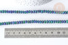 Perle Rondelle jaspe sésame teintée facettée bleu foncé 6x4mm, création bijoux pierre naturelle, le fil de 37.5cm G7874-Gingerlily Perles