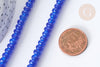 Perle Rondelle Jade de Malaisie teinté facettée bleu roi 6x4mm, création bijoux pierre, le fil de 37.5cm G7872-Gingerlily Perles