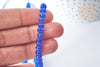Perle Rondelle Jade de Malaisie teinté facettée bleu roi 6x4mm, création bijoux pierre, le fil de 37.5cm G7872-Gingerlily Perles