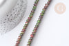 Perle Rondelle Jaspe de sésame teintée facettée vert rouge 6x4mm, création bijoux pierre, le fil de 37.5cm G7869-Gingerlily Perles