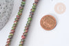 Perle Rondelle Jaspe de sésame teintée facettée vert rouge 6x4mm, création bijoux pierre, le fil de 37.5cm G7869-Gingerlily Perles