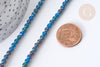 Perles Rondes facettées agate bleue foncée 4mm, perle agate naturelle, pierre gemme, perle facette,4mm,fil de 37cm G1087-Gingerlily Perles