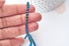 Perles Rondes facettées agate bleue foncée 4mm, perle agate naturelle, pierre gemme, perle facette,4mm,fil de 37cm G1087-Gingerlily Perles