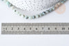 Cuentas redondas de jaspe de sésamo y kiwi blanco natural de 6 a 6,5 ​​mm, piedra natural, hebra de 60 cuentas G7878