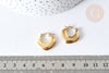 Boucles d'oreilles Créoles Losange acier 304 doré oreilles percées 19mm, acier doré sans nickel, bijoux à offrir, la paire, G7974-Gingerlily Perles