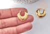 Boucles d'oreilles Créoles Losange acier 304 doré oreilles percées 19mm, acier doré sans nickel, bijoux à offrir, la paire, G7974-Gingerlily Perles