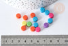 Flat round acrylic beads mixed color 8mm, plastic jewelry creation, costume jewelry creation, Lot of 50 (10.4G) G7976
