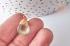 Breloque Goutte verre cuivre doré couleur mixte 18,5mm,création bijoux verre, breloque goutte verre, l'unité, G8034-Gingerlily Perles