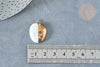 Pendentif ovale porcelaine blanc doré laiton plastine mm, pendentif pour fabrication bijoux, l'unité G8039-Gingerlily Perles