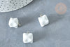 Pendentif étoile porcelaine blanc doré laiton platine 14.5mm, pendentif pour fabrication bijoux, X1 G8184