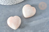 Cœur Jade blanc rose naturel lithothérapie non percé 30mm, pendentif bijoux pierre naturelle lithothérapie, l'unité G8006-Gingerlily Perles
