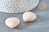 Cœur Jade blanc rose naturel lithothérapie non percé 30mm, pendentif bijoux pierre naturelle lithothérapie, l'unité G8006-Gingerlily Perles