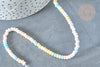 Perles porcelaine abacus multicolore pastel 4x3mm, création bijoux céramique, le fil de 38cm G7806-Gingerlily Perles