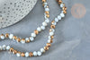 Perles abacus facetté cristal bicolore blanc doréé 6x5mm, perles bijoux cristal, le fil de 42.5cm G7999-Gingerlily Perles