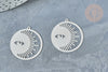Pendentif estampe filigrane soleil acier 201 inoxydable 32,5mm, création de bijoux acier, lot de 2 G8019-Gingerlily Perles