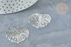 Pendentif estampe filigrane feuille tropicale acier 201 inoxydable 32mm, création de bijoux acier, lot de 2 G8015-Gingerlily Perles