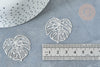 Pendentif estampe filigrane feuille tropicale acier 201 inoxydable 32mm, création de bijoux acier, lot de 2 G8015-Gingerlily Perles