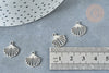 Pendentif Coquillage acier 304 inoxydable 13,5mm, création de bijoux acier, l'unité G8022-Gingerlily Perles