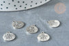 Pendentif Médaille fleur acier 304 inoxydable 13,5mm, l'unité G8012-Gingerlily Perles