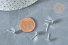 Boucles puces rondes acier 201 argenté 6mm, bijoux argenté, création bijoux, minimaliste, sans nickel,la paire, G8030-Gingerlily Perles
