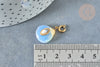 Pendentif goutte amulette opalite acier inoxydable doré 21mm, pendentif pierre naturelle, l'unité G7643-Gingerlily Perles