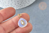 Pendentif goutte amulette opalite acier inoxydable doré 21mm, pendentif pierre naturelle, l'unité G7643-Gingerlily Perles