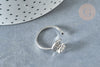 Anillo de circonio blanco platino de latón con estrella lunar giratoria ajustable de 16,9 mm, anillo fino para ofrecer, joyería para ofrecer, 16,9 mm G8031