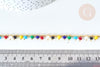 Chaine perle verre facettée abacus coloré laiton doré 7x4mm, création de bijoux coloré DIY, le mètre G7817-Gingerlily Perles