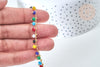 Chaine perle verre facettée abacus coloré laiton doré 7x4mm, création de bijoux coloré DIY, le mètre G7817-Gingerlily Perles