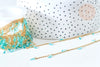 Chaine perle plexiglas facettée turquoise laiton doré 7x3mm, création de bijoux coloré DIY, le mètre G7820-Gingerlily Perles