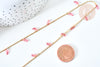 Chaine perle plexiglas facettée rose clair laiton doré 7x3mm, création de bijoux coloré DIY, le mètre G7819-Gingerlily Perles