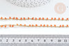 Chaine perles de rocaille orange laiton doré 6x2~3mm, chaine collier création bijoux ,le mètre G7818-Gingerlily Perles