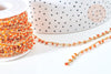 Chaine perles de rocaille orange laiton doré 6x2~3mm, chaine collier création bijoux ,le mètre G7818-Gingerlily Perles