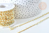 Chaine dorée perle cristal vert clair 2.5x2mm, chaine collier,création bijoux ,chaine lunettes,chaine fantaisie,vendue au mètre G5841-Gingerlily Perles