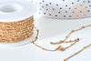Chaine satellite gourmette dorée acier 304 inoxydable IP 1,5mm, création bijoux acier inoxydable, le mètre G7906-Gingerlily Perles
