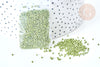 Perles tube verre vert métallisé mat façon Delica miyuki, Perle rocaille japonaise mat, perlage tissage, Sachet 8g, X1G7773