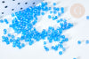 Transparent iridescent blue glass tube beads in Delica miyuki style, Japanese seed bead, weaving beadwork, 8g bag, X1 G7782